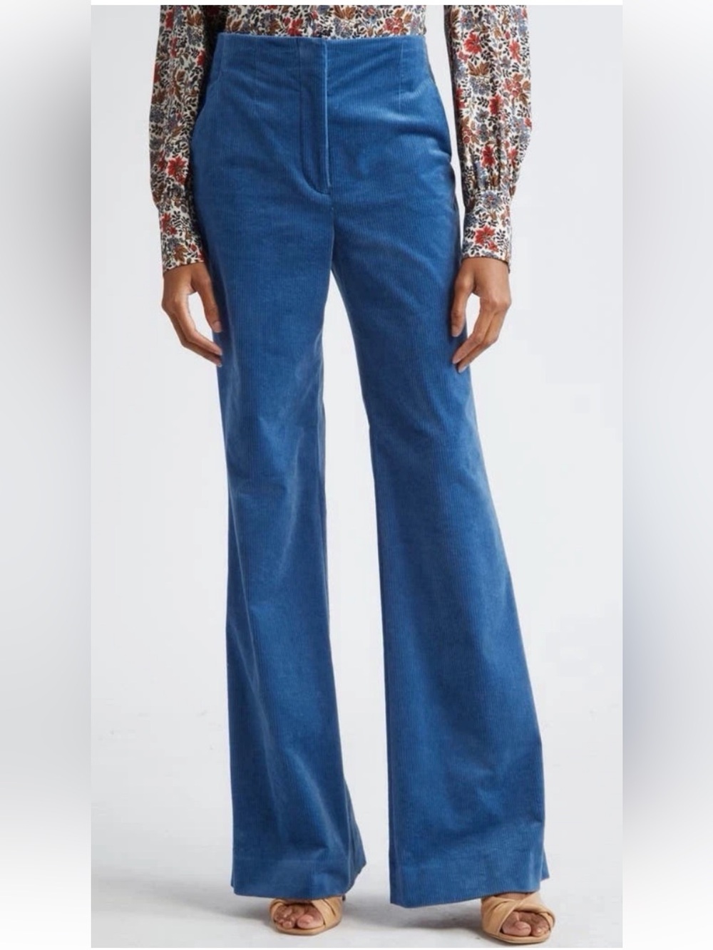 Veronica Beard Blue Corduroy Boot Cut Pants